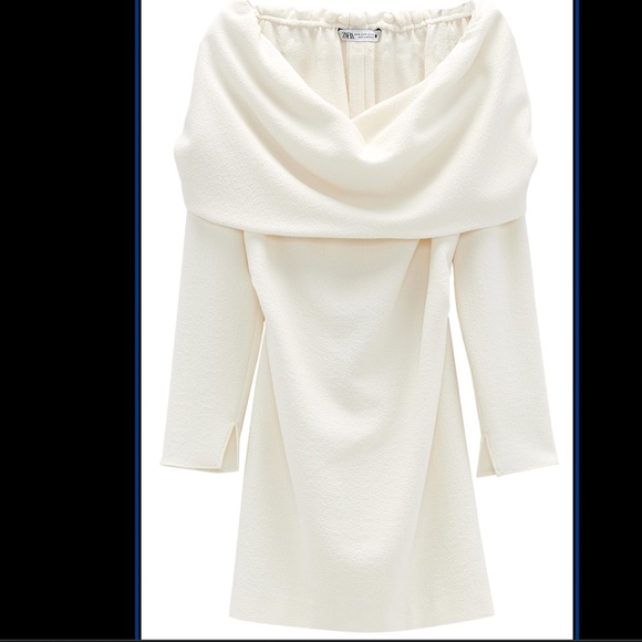 Zara Off-Shoulder White Dress - Picture 5 of 11